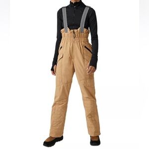 NWT Free People FP Movement Tan Adjustable Bib Suspender Ski Pants Size XS